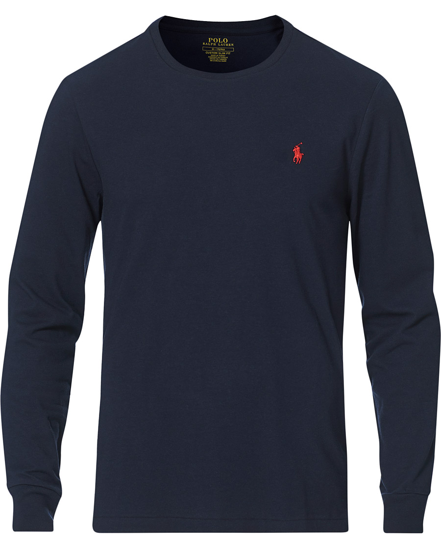 Herre | T-Shirts | Polo Ralph Lauren | Custom Slim Fit Long Sleeve Tee Ink