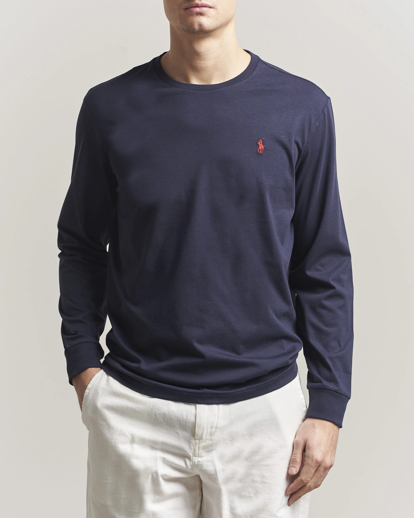 Herre | T-Shirts | Polo Ralph Lauren | Custom Slim Fit Long Sleeve Tee Ink