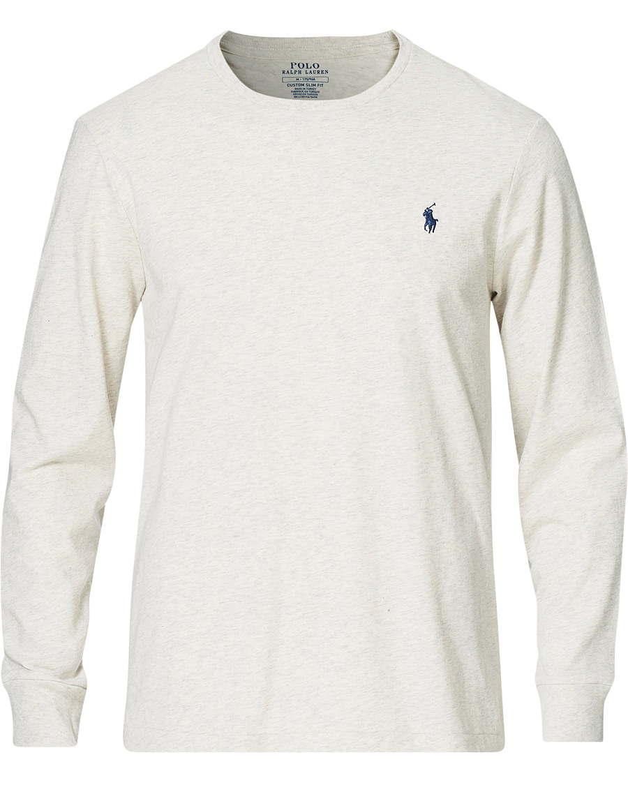 Herre | T-Shirts | Polo Ralph Lauren | Custom Slim Fit Long Sleeve Tee American Heather