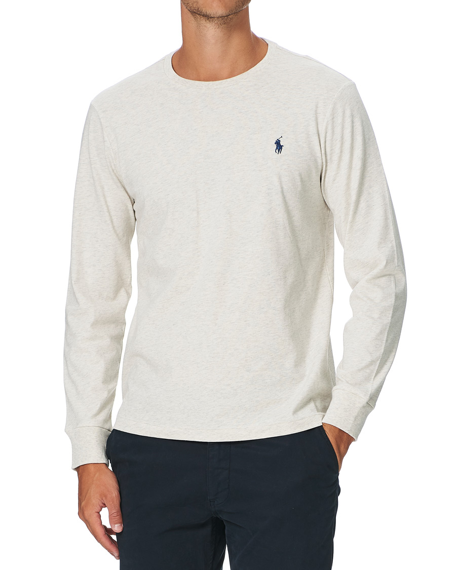 Herre | T-Shirts | Polo Ralph Lauren | Custom Slim Fit Long Sleeve Tee American Heather