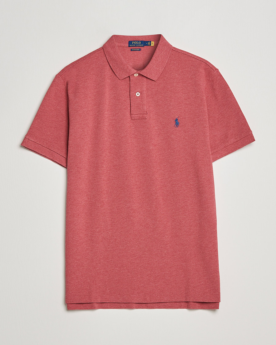 Herre | Pikéer | Polo Ralph Lauren | Custom Slim Fit Polo Venetian Red Heather