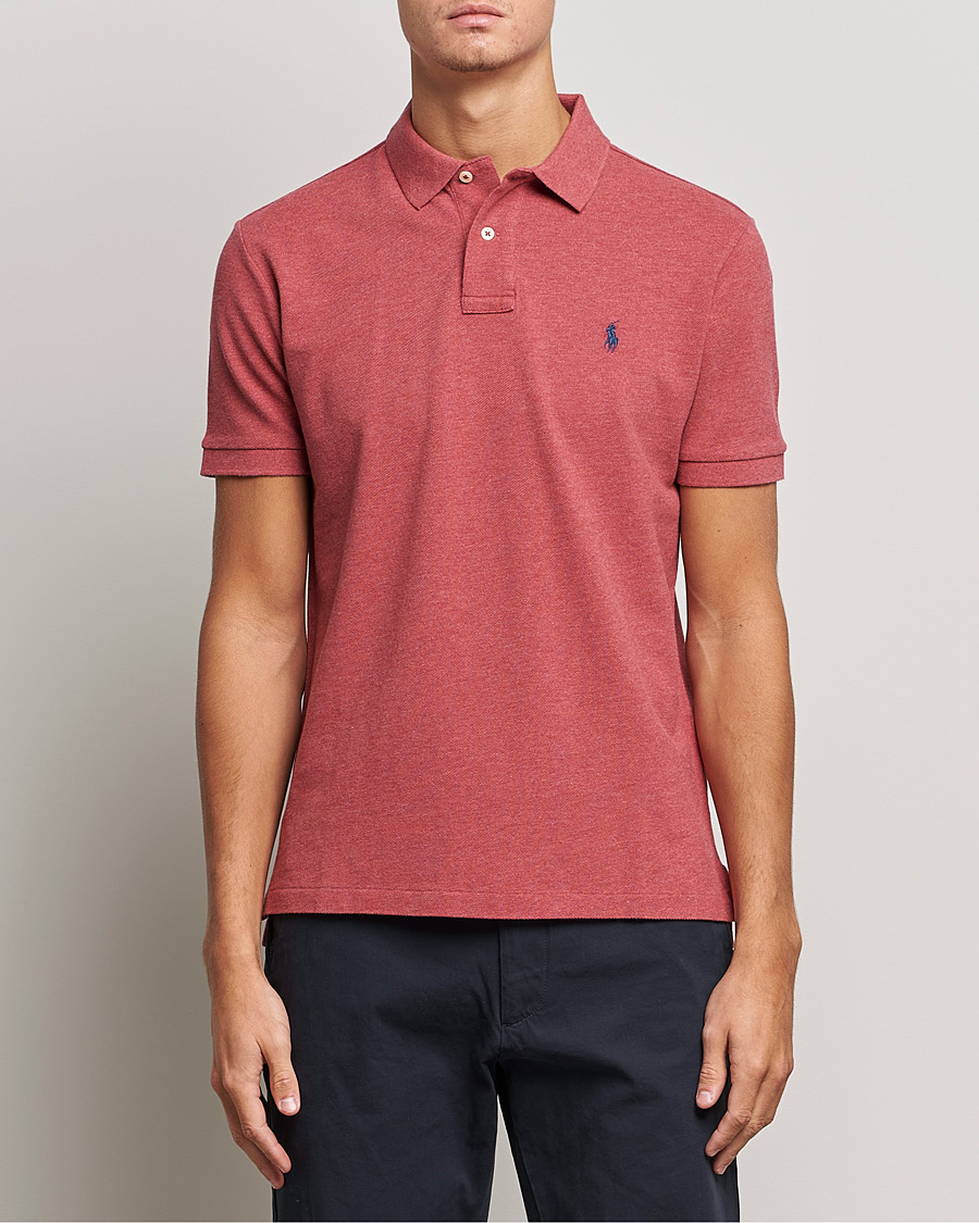 Herre | Pikéer | Polo Ralph Lauren | Custom Slim Fit Polo Venetian Red Heather