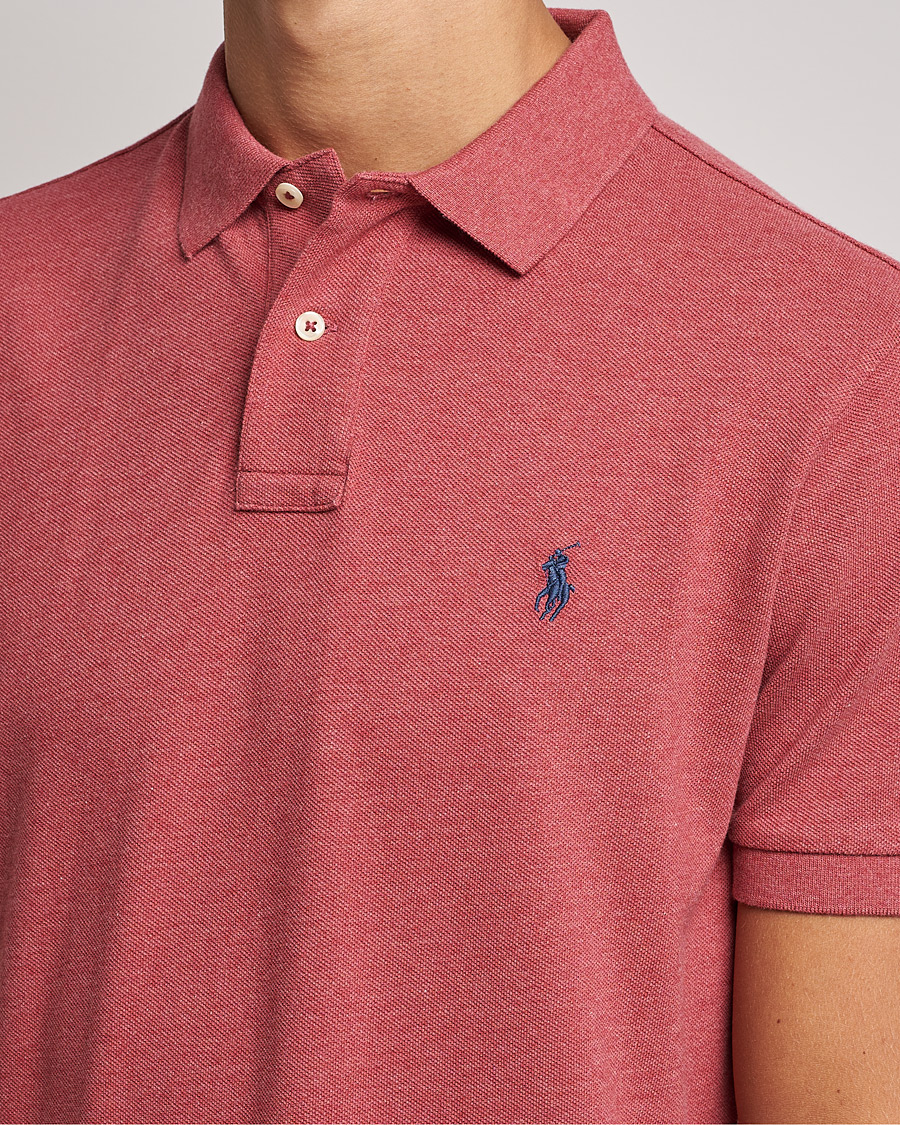 Herre | Pikéer | Polo Ralph Lauren | Custom Slim Fit Polo Venetian Red Heather