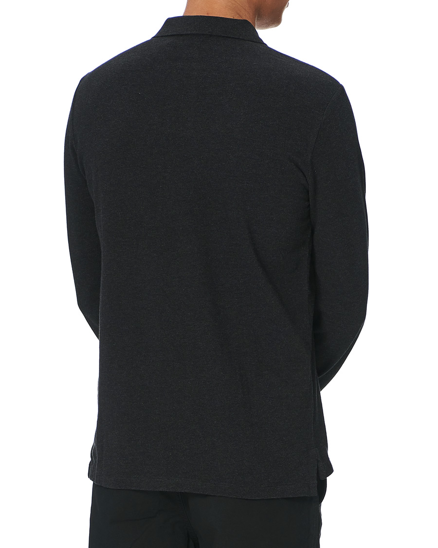 Herre | Pikéer | Polo Ralph Lauren | Custom Slim Fit Long Sleeve Polo Black Marl Heather