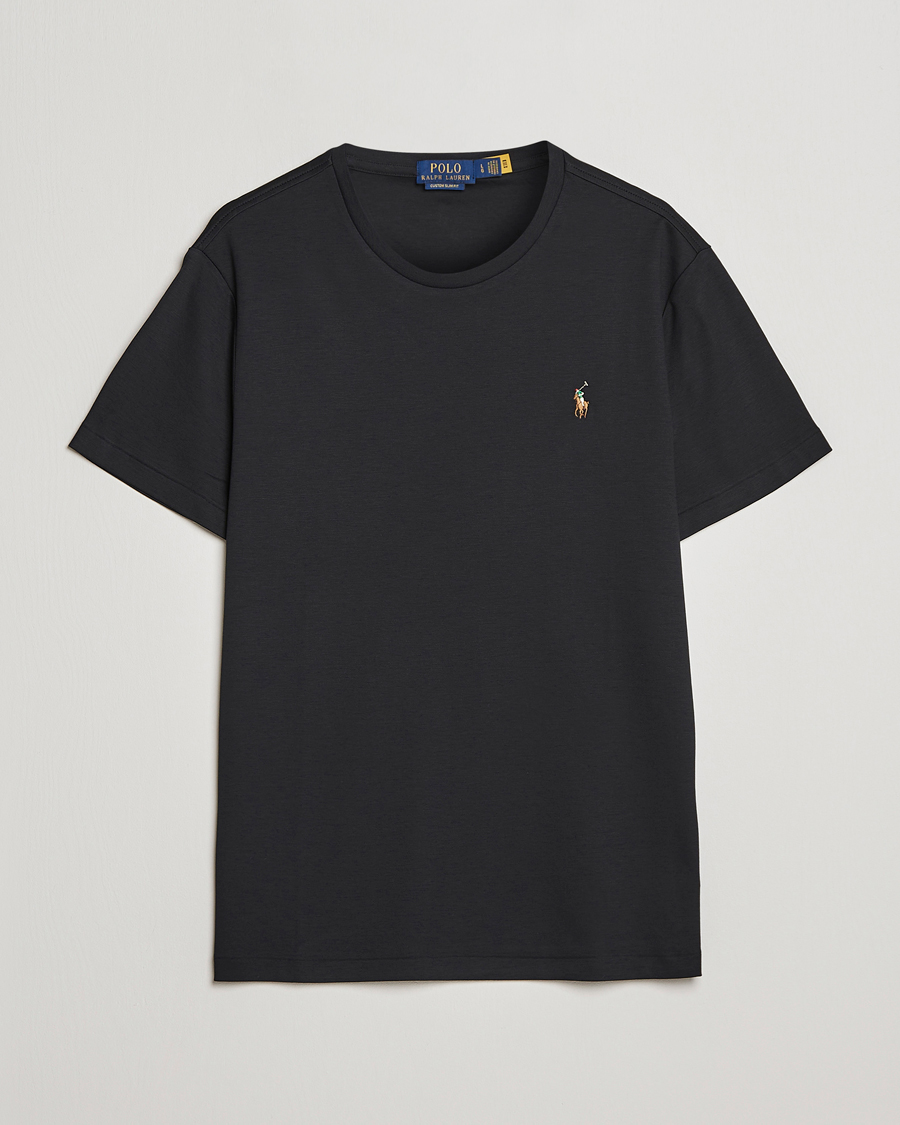 Herre | T-Shirts | Polo Ralph Lauren | Luxury Pima Cotton Crew Neck T-Shirt Black