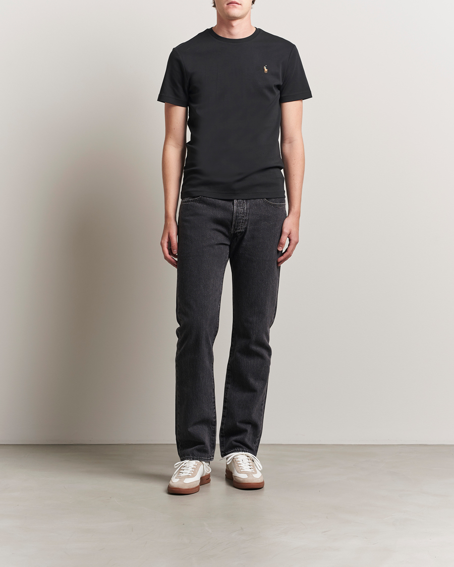 Herre | T-Shirts | Polo Ralph Lauren | Luxury Pima Cotton Crew Neck T-Shirt Black