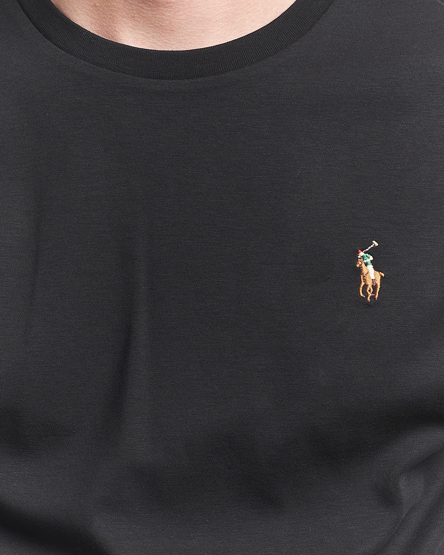 Herre | T-Shirts | Polo Ralph Lauren | Luxury Pima Cotton Crew Neck T-Shirt Black