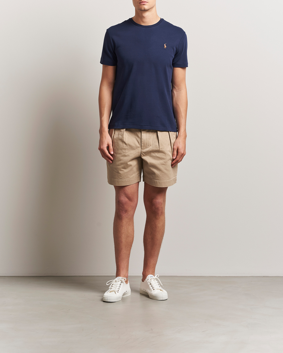 Herre | T-Shirts | Polo Ralph Lauren | Luxury Pima Cotton Crew Neck T-Shirt Refined Navy