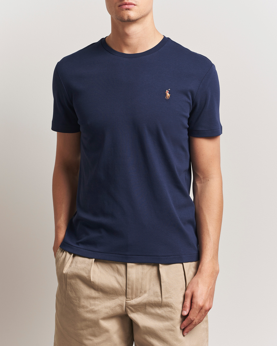 Herre | Polo Ralph Lauren | Polo Ralph Lauren | Luxury Pima Cotton Crew Neck T-Shirt Refined Navy