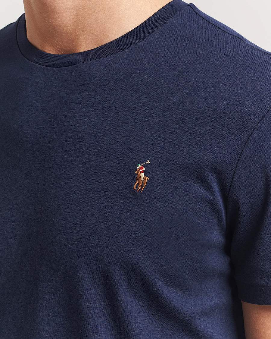 Herre | T-Shirts | Polo Ralph Lauren | Luxury Pima Cotton Crew Neck T-Shirt Refined Navy