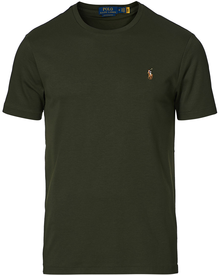 Herre | T-Shirts | Polo Ralph Lauren | Luxury Pima Cotton Crew Neck Tee Estate Olive