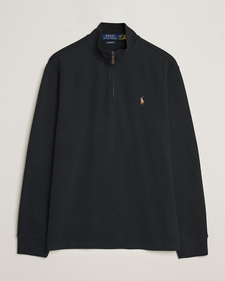 Herre | Gensere | Polo Ralph Lauren | Double Knit Jaquard Half Zip Sweater Black
