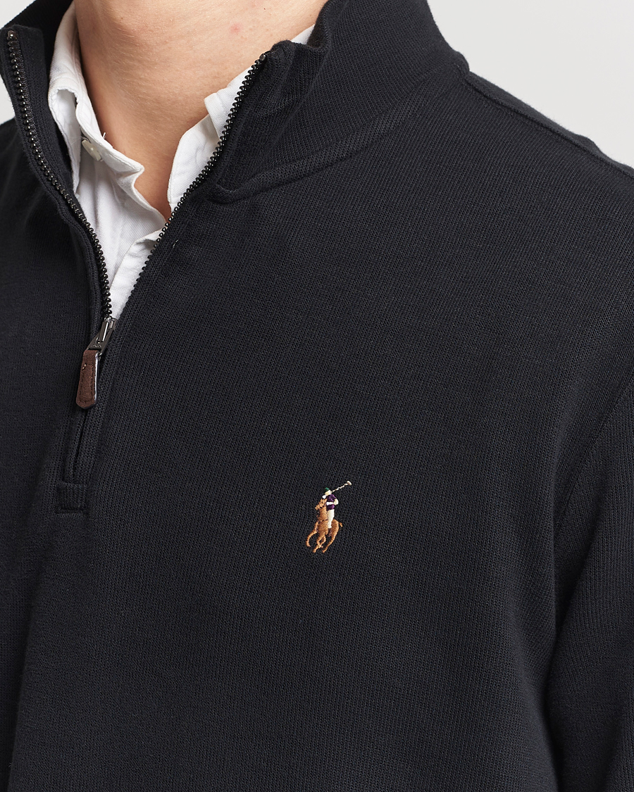 Herre | Gensere | Polo Ralph Lauren | Double Knit Jaquard Half Zip Sweater Black