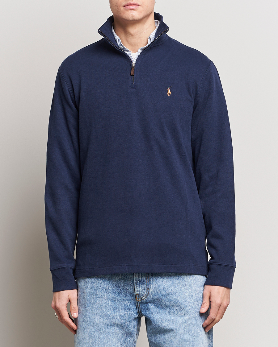 Herre | Half-zip | Polo Ralph Lauren | Double Knit Jaquard Half Zip Sweater Cruise Navy