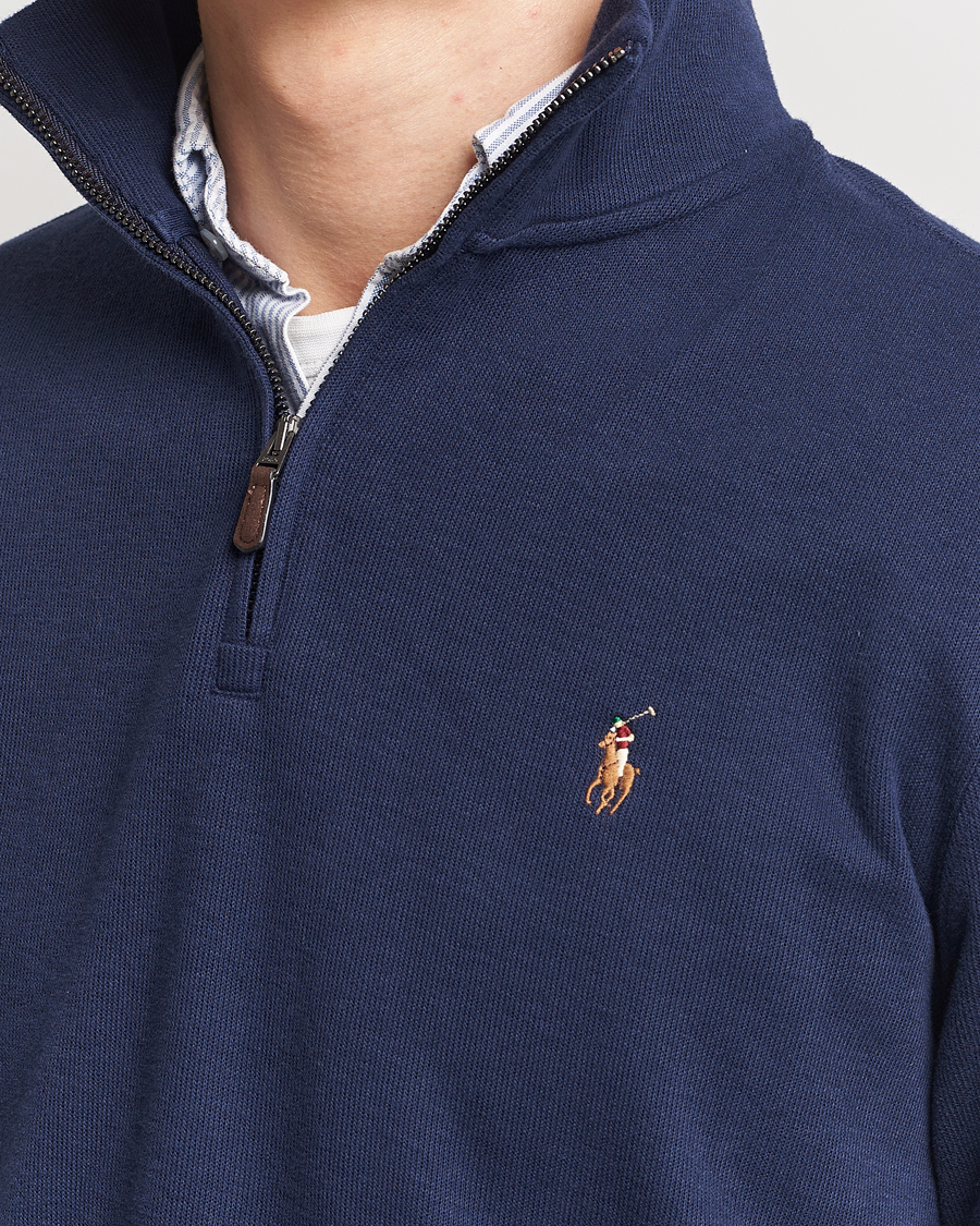 Herre | Gensere | Polo Ralph Lauren | Double Knit Jaquard Half Zip Sweater Cruise Navy