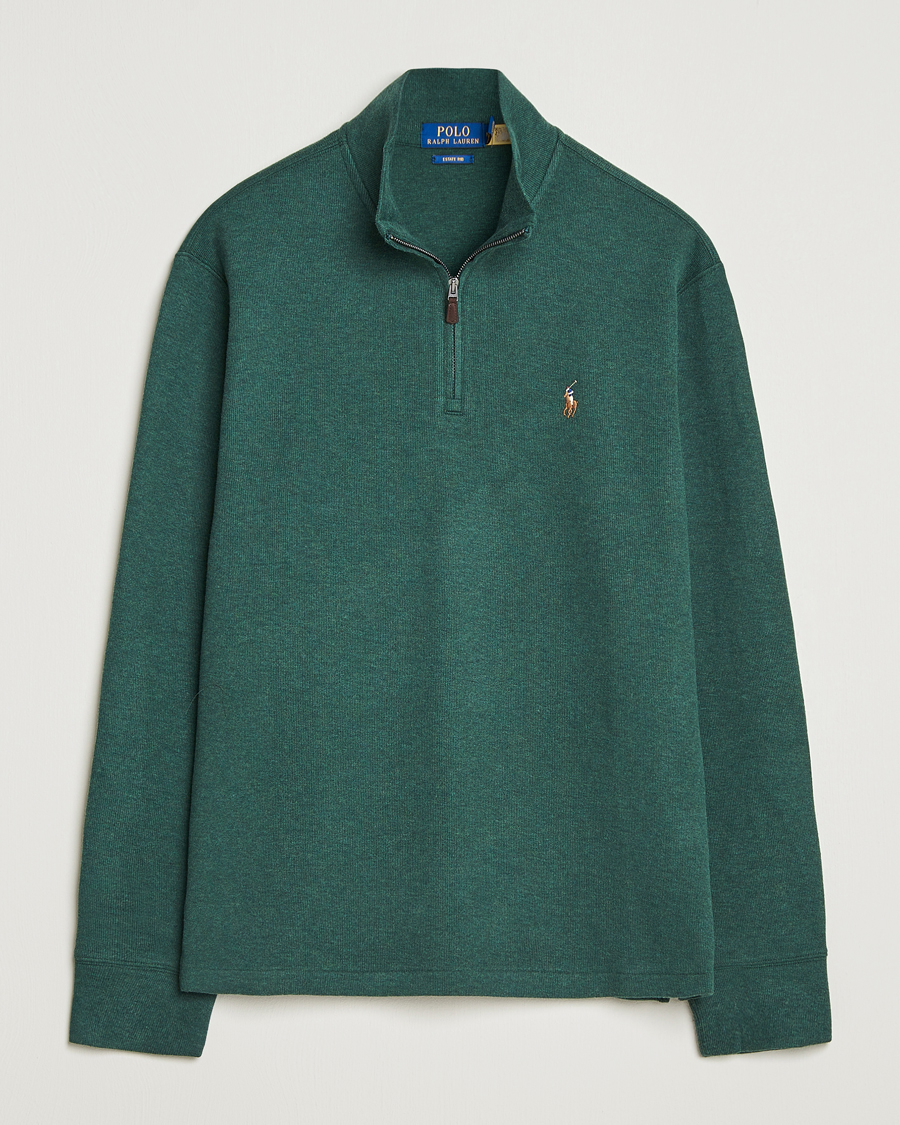 Herre | Gensere | Polo Ralph Lauren | Double Knit Jaquard Half Zip Sweater Pine Heather
