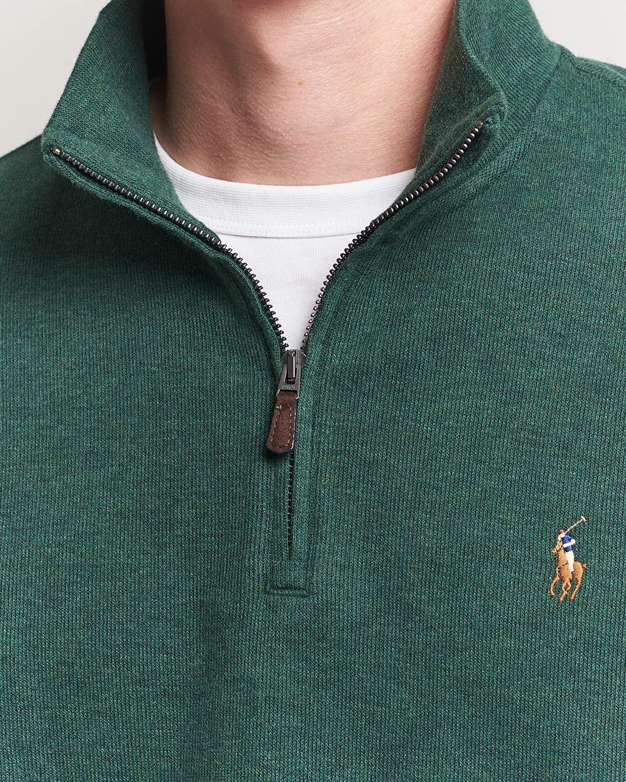 Herre | Gensere | Polo Ralph Lauren | Double Knit Jaquard Half Zip Sweater Pine Heather