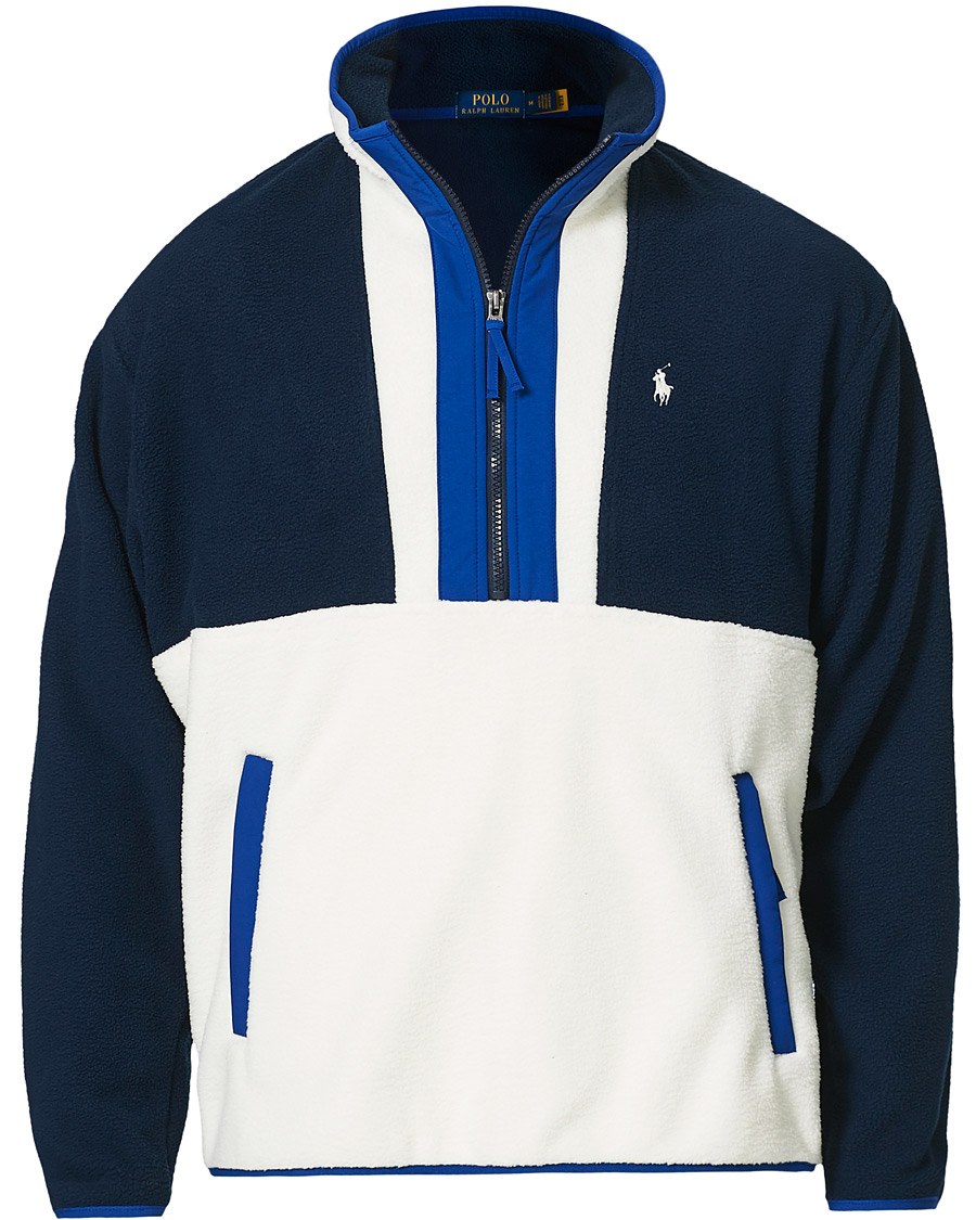 Herre | Gensere | Polo Ralph Lauren | Vintage Poly Fleece Half Zip Sweater Navy/White