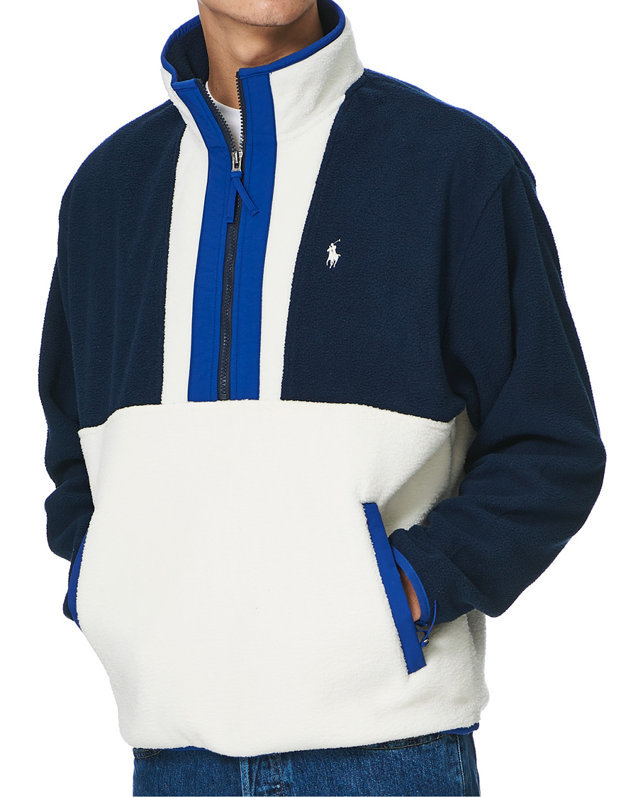 Herre | Gensere | Polo Ralph Lauren | Vintage Poly Fleece Half Zip Sweater Navy/White
