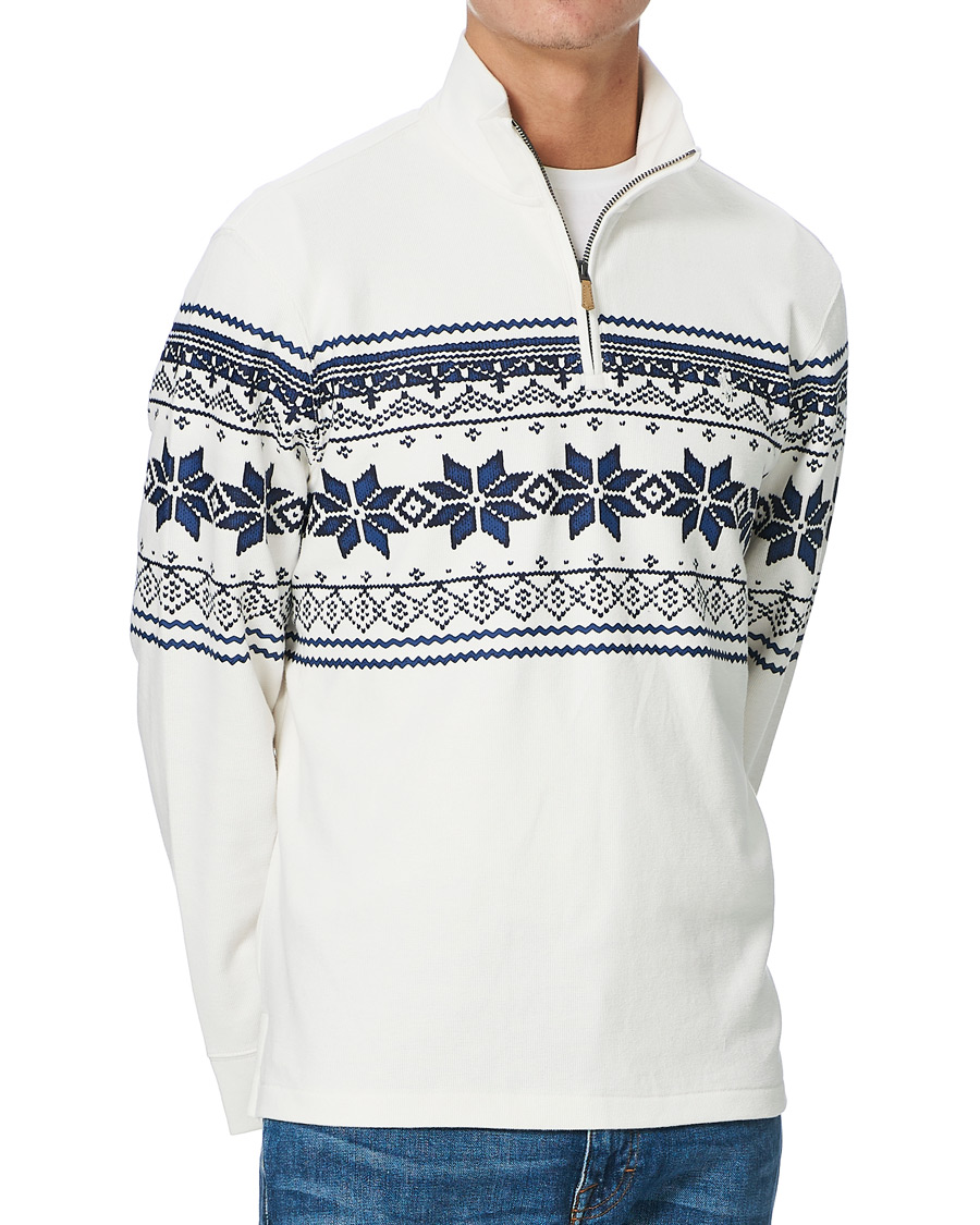 Herre | Gensere | Polo Ralph Lauren | Winter Double Knit Half Zip Sweater Nevis White