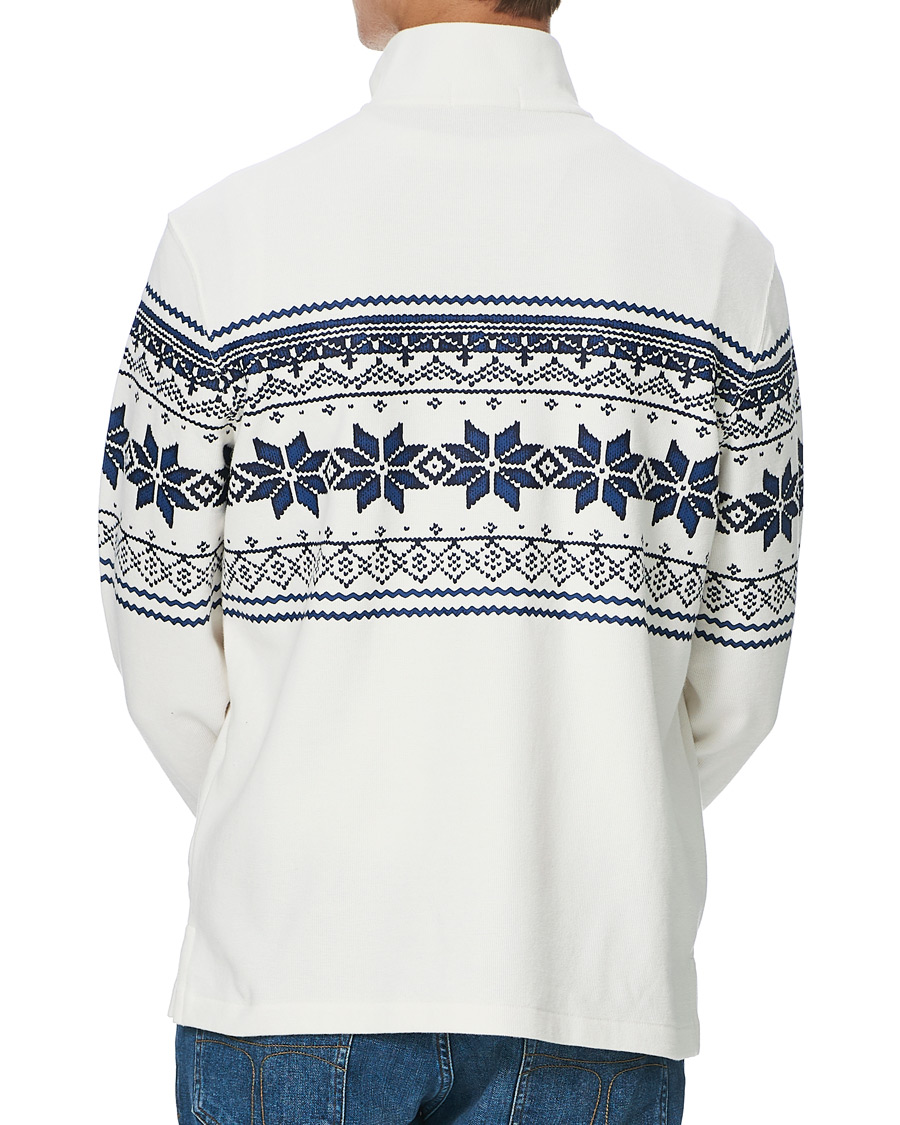 Herre | Gensere | Polo Ralph Lauren | Winter Double Knit Half Zip Sweater Nevis White