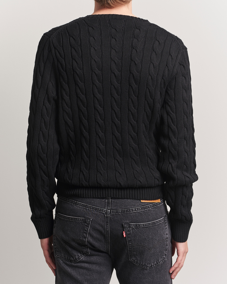Herre | Gensere | Polo Ralph Lauren | Cotton Cable Pullover Polo Black
