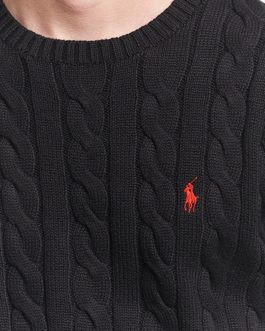 Herre | Gensere | Polo Ralph Lauren | Cotton Cable Pullover Polo Black