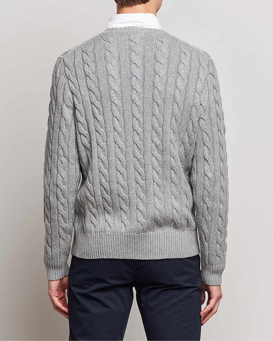 Herre | Gensere | Polo Ralph Lauren | Cotton Cable Pullover Fawn Grey Heather