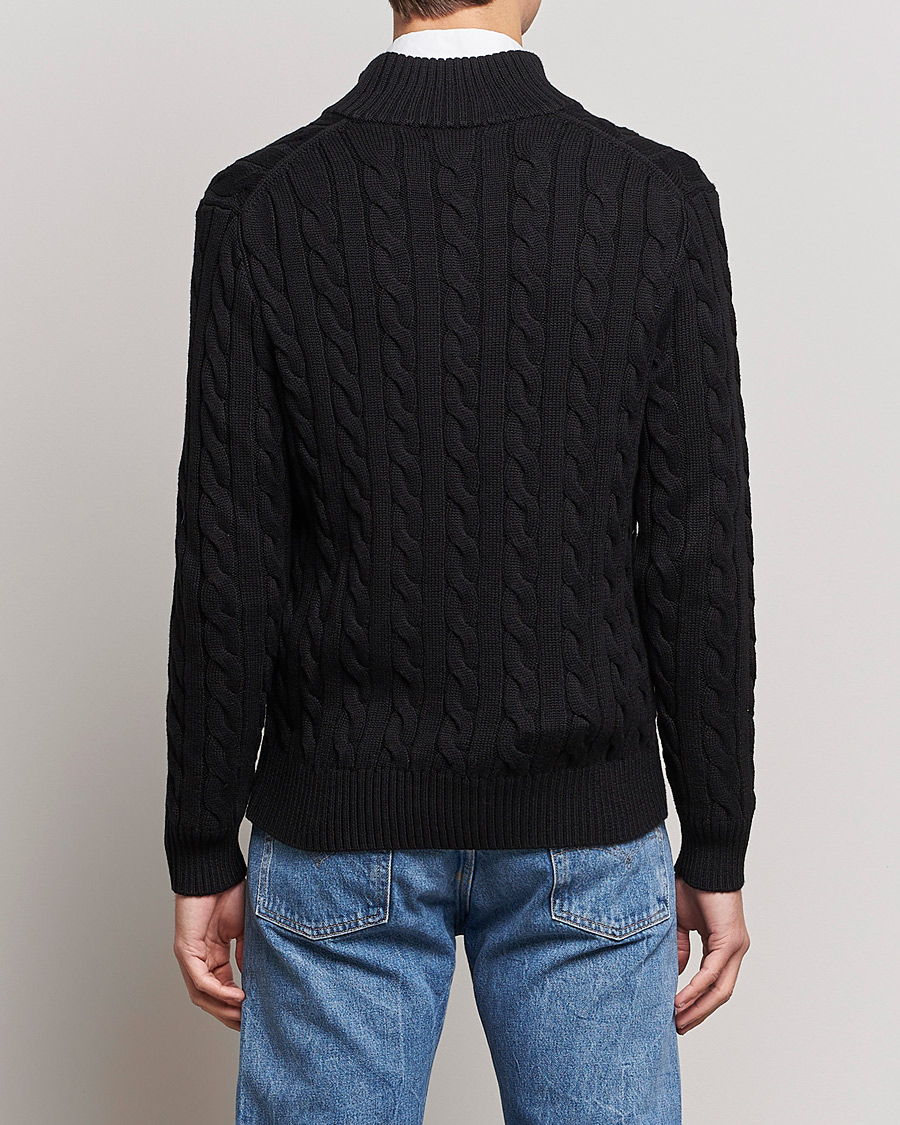 Herre | Gensere | Polo Ralph Lauren | Cotton Cable Half Zip Polo Black