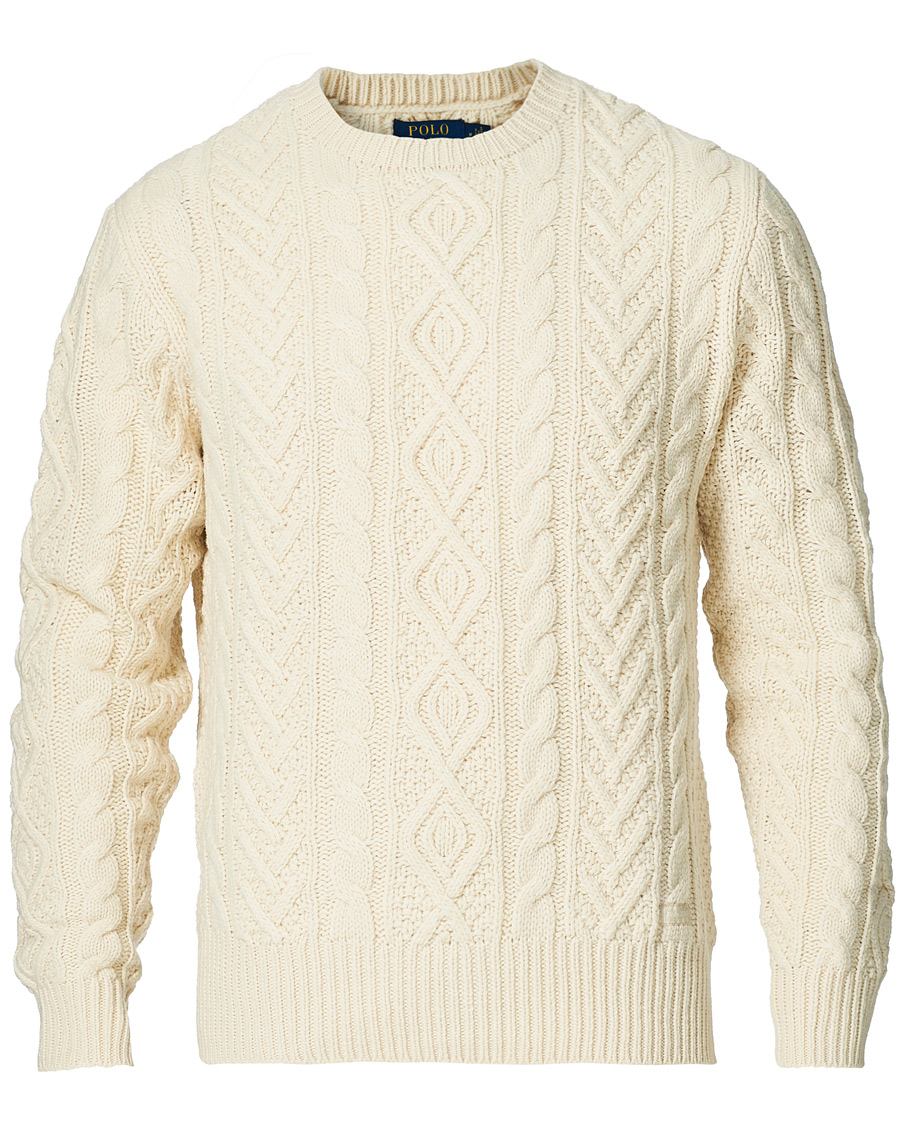 Herre | Gensere | Polo Ralph Lauren | Wool/Cashmere Structured Knitted Sweater Cream