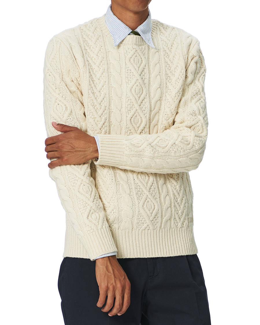 Herre | Gensere | Polo Ralph Lauren | Wool/Cashmere Structured Knitted Sweater Cream