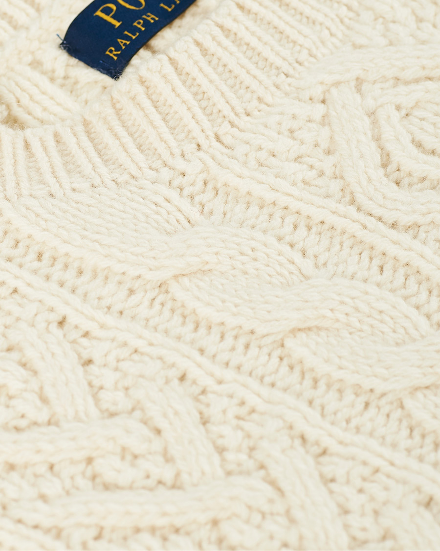 Herre | Gensere | Polo Ralph Lauren | Wool/Cashmere Structured Knitted Sweater Cream