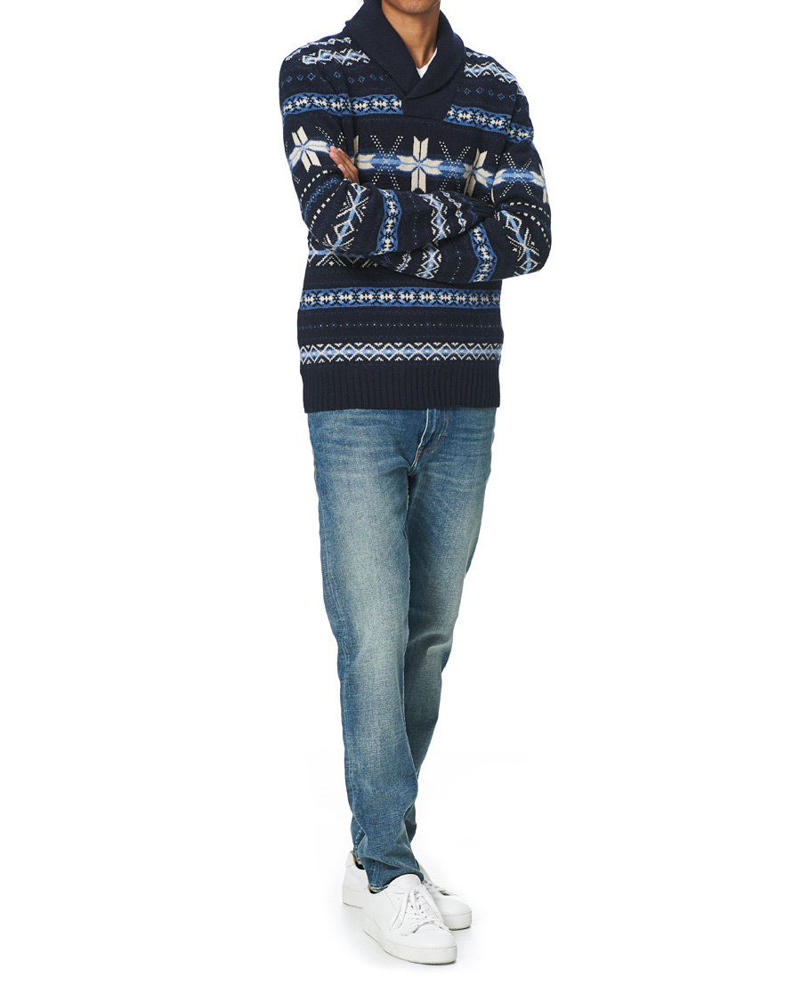 Herre | Gensere | Polo Ralph Lauren | Wool Snowflake Shawl Collar Sweater Navy