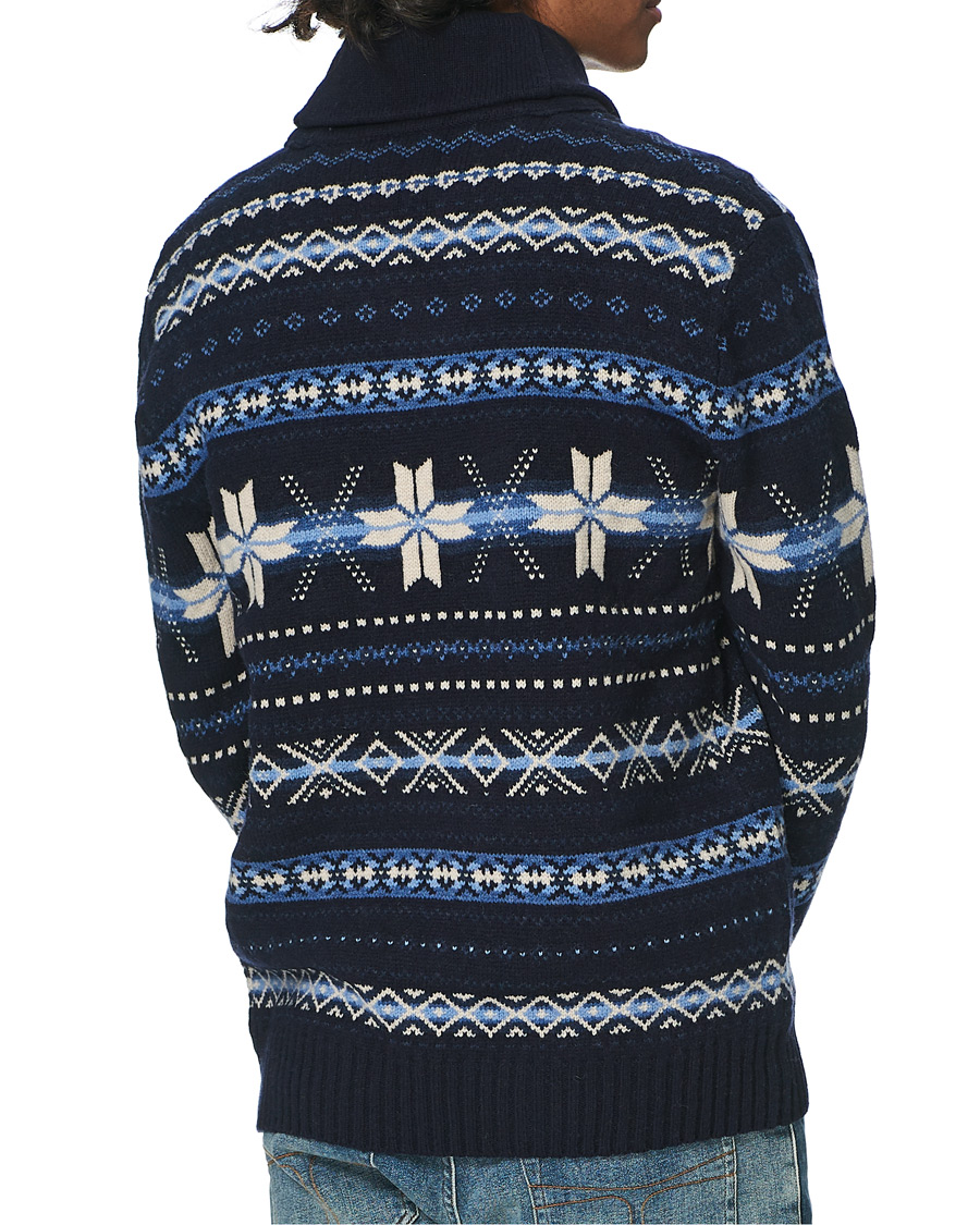 Herre | Gensere | Polo Ralph Lauren | Wool Snowflake Shawl Collar Sweater Navy