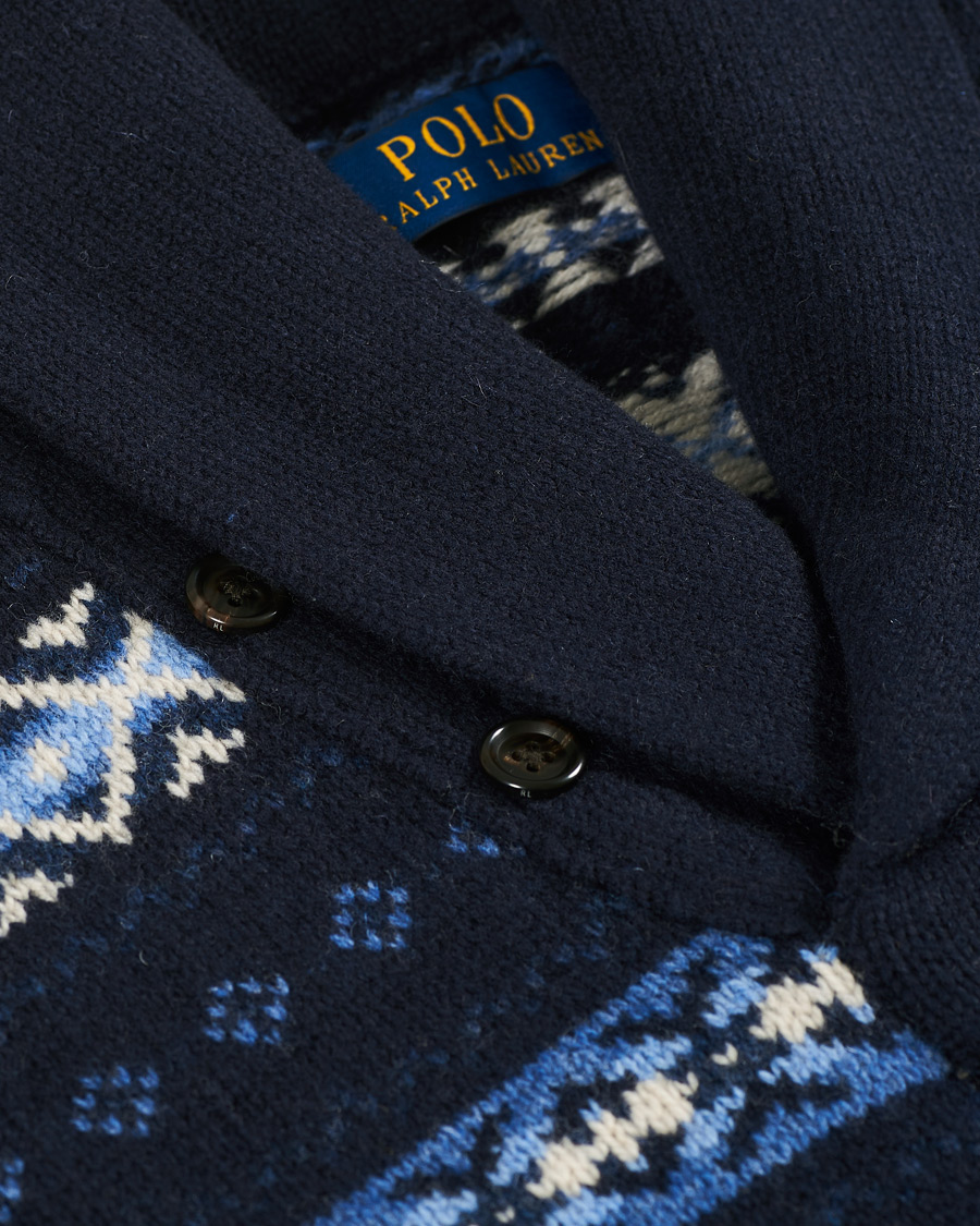 Herre | Gensere | Polo Ralph Lauren | Wool Snowflake Shawl Collar Sweater Navy
