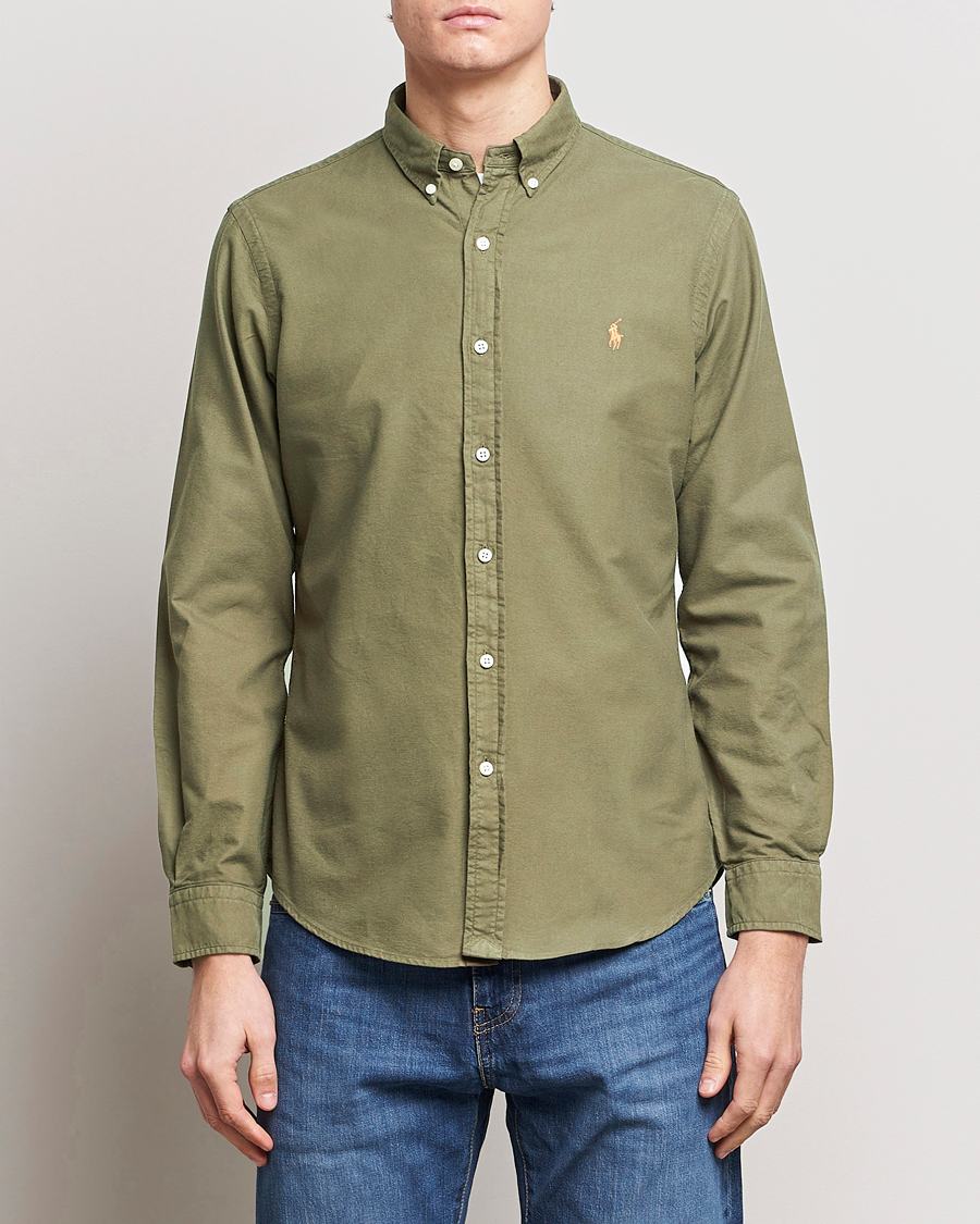 Herre | 50% salg | Polo Ralph Lauren | Slim Fit Garment Dyed Oxford Defender Green