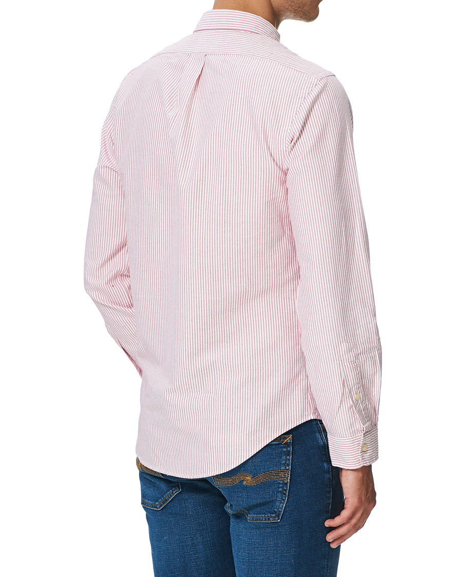 Herre | Skjorter | Polo Ralph Lauren | Slim Fit Striped Oxford Shirt Burgundy/White