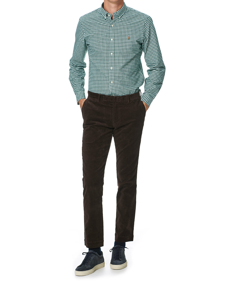 Herre | Skjorter | Polo Ralph Lauren | Slim Fit Checked Oxford Shirt Pine/White