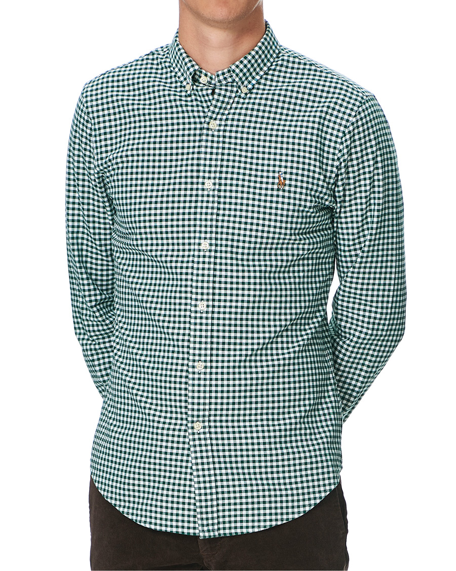 Herre | Skjorter | Polo Ralph Lauren | Slim Fit Checked Oxford Shirt Pine/White