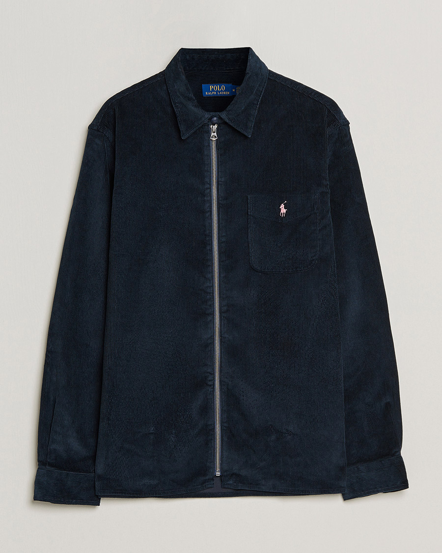 Herre | Skjorter | Polo Ralph Lauren | Corduroy Full Zip Overshirt Navy