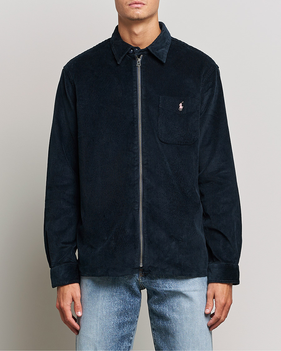 Herre | Skjorter | Polo Ralph Lauren | Corduroy Full Zip Overshirt Navy