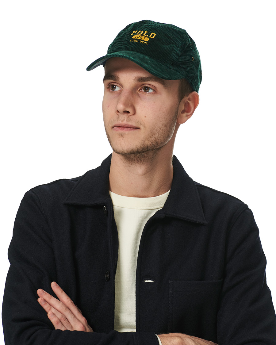 Herre | Polo Ralph Lauren Logo Corduroy Cap College Green | Polo Ralph Lauren | Logo Corduroy Cap College Green