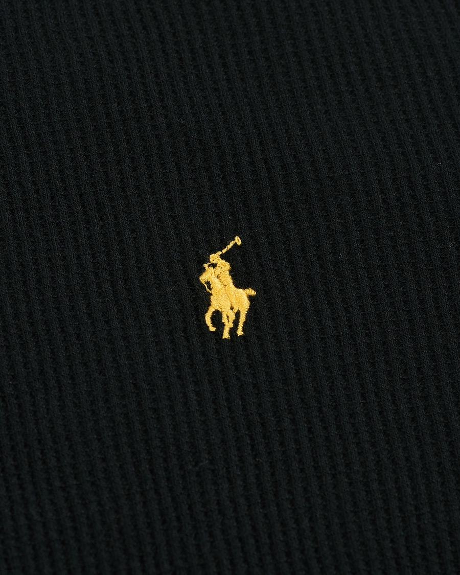 Herre | T-Shirts | Polo Ralph Lauren | Waffle Long Sleeve Crew Neck Black
