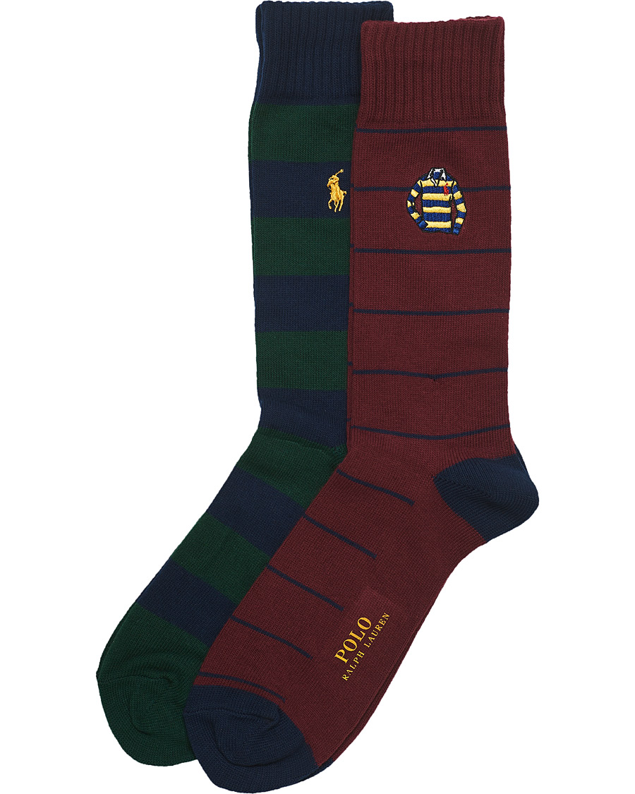 Herre | Undertøy | Polo Ralph Lauren | 2-Pack Embroidered Rugby Shirt Socks Wine