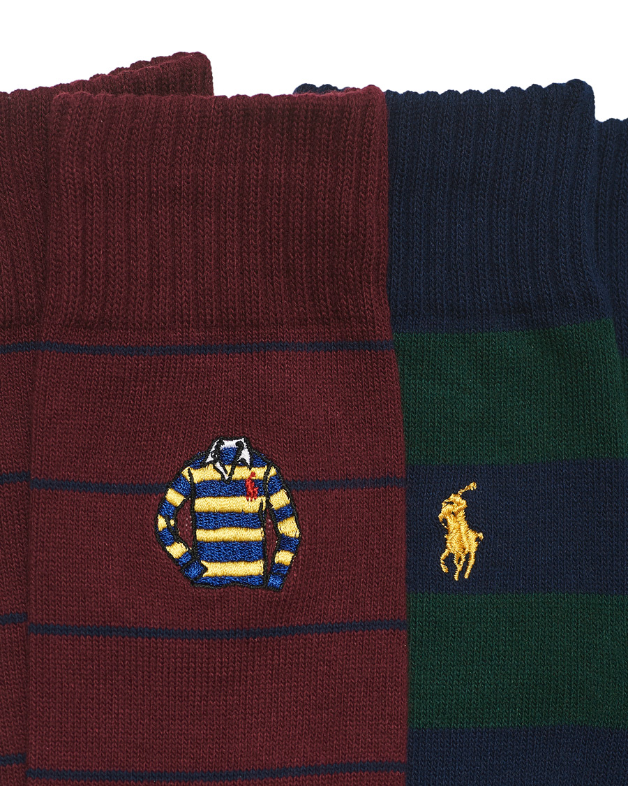 Herre | Undertøy | Polo Ralph Lauren | 2-Pack Embroidered Rugby Shirt Socks Wine