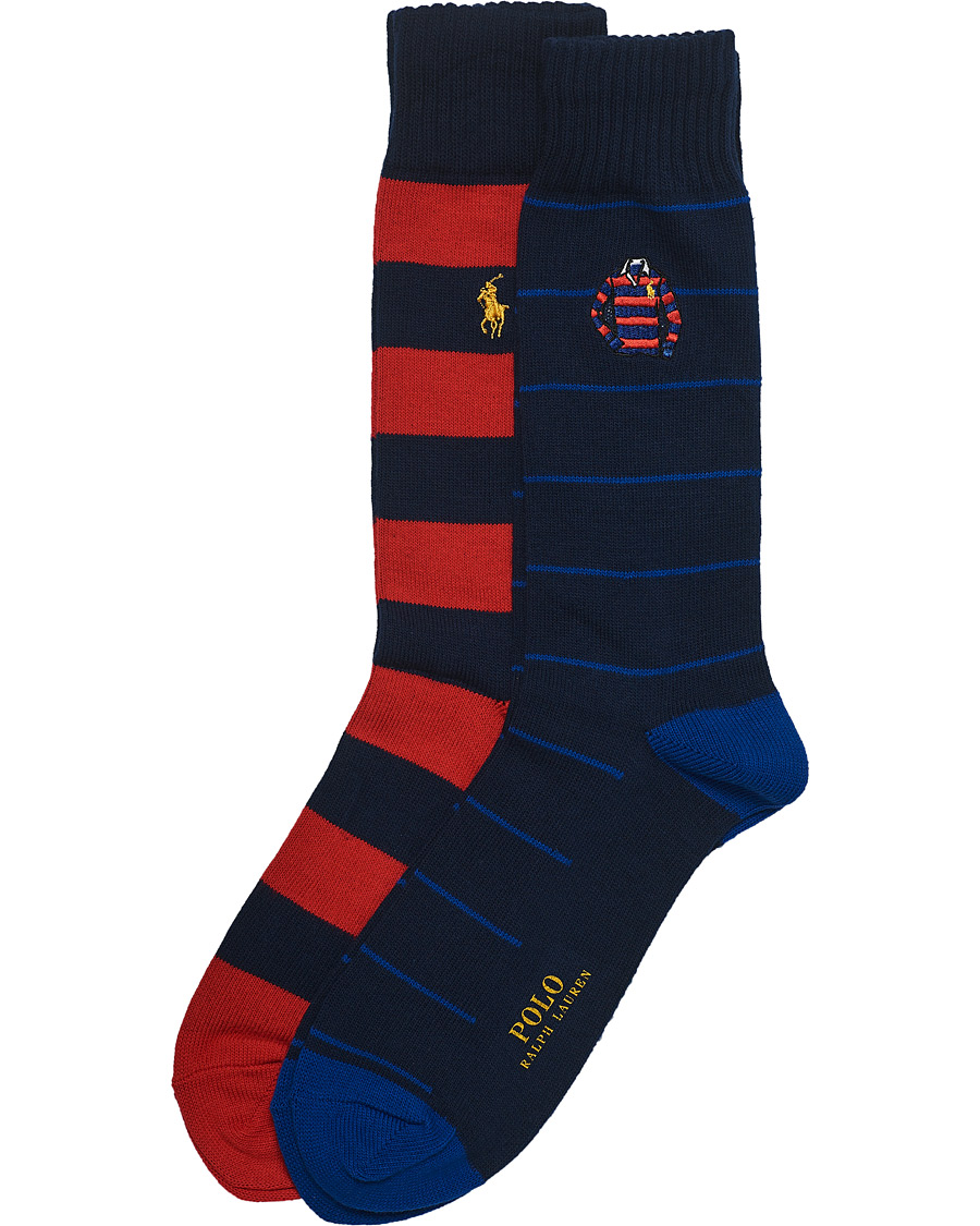 Herre | Undertøy | Polo Ralph Lauren | 2-Pack Embroidered Rugby Shirt Socks Blue
