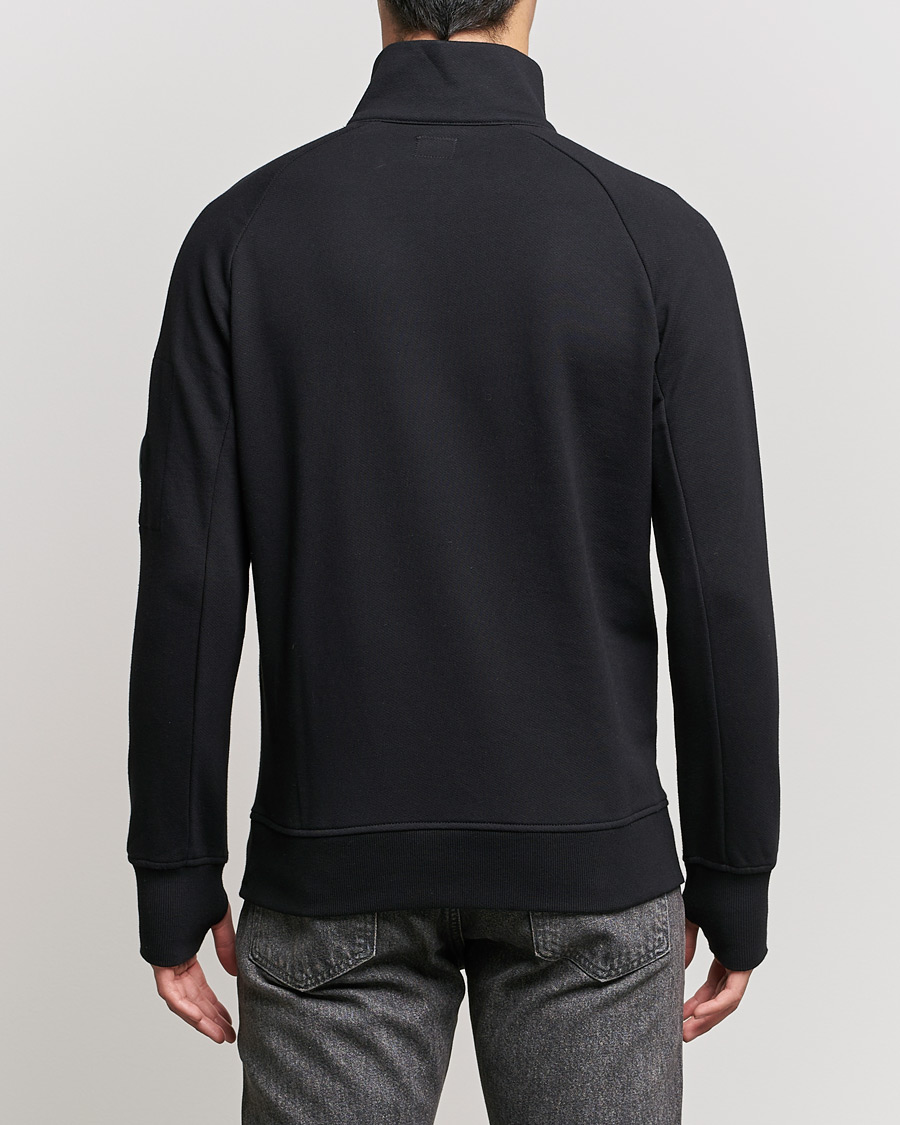 Herre | Gensere | C.P. Company | Diagonal Raised Fleece Half Zip Lens Sweatshirt Black