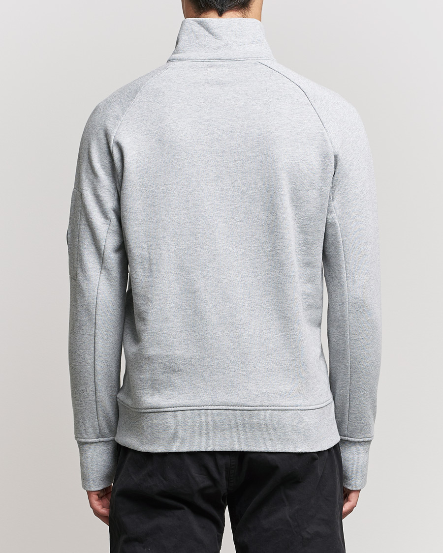 Herre | Gensere | C.P. Company | Diagonal Raised Fleece Half Zip Lens Sweatshirt Grey Mel