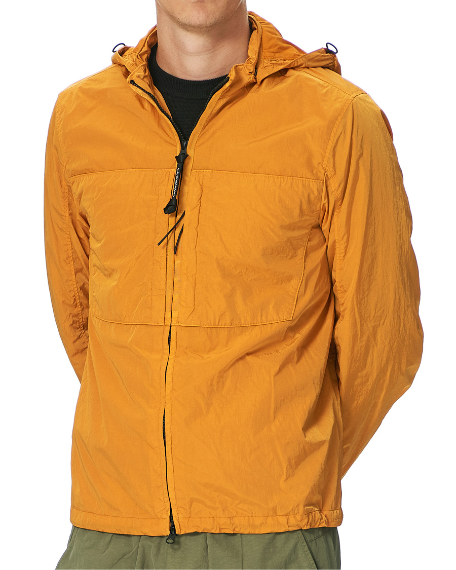 Herre | Jakker | C.P. Company | Chrome Garment Dyed Nylon Hooded Overshirt Orange