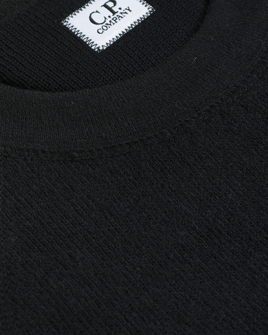 Herre | Gensere | C.P. Company | Double Knit Lambswool Lens Crew Neck Black